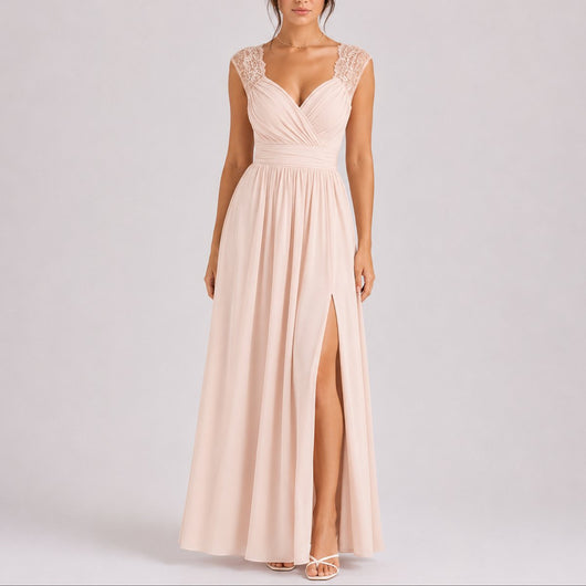 Amelie | Elegantes Spitzen-Maxi-Kleid für Hochzeitsgäste im Herbst
