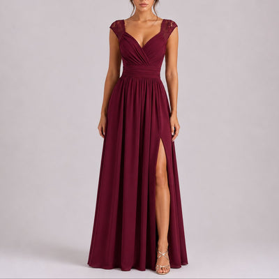 Amelie | Elegantes Spitzen-Maxi-Kleid für Hochzeitsgäste im Herbst