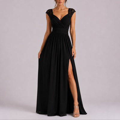 Amelie | Elegantes Spitzen-Maxi-Kleid für Hochzeitsgäste im Herbst