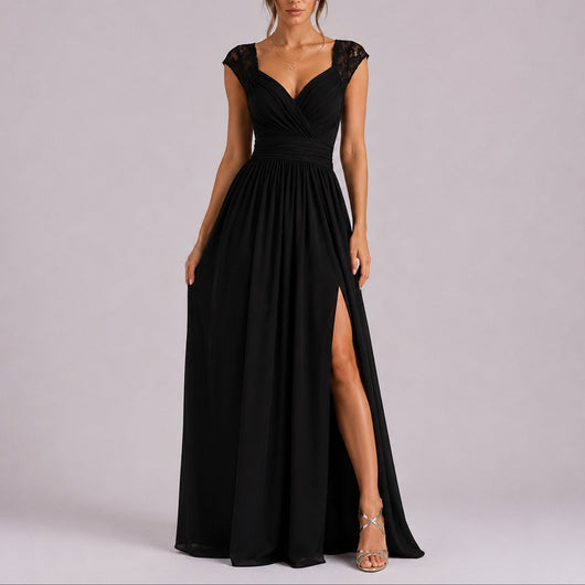 Amelie | Elegantes Spitzen-Maxi-Kleid für Hochzeitsgäste im Herbst