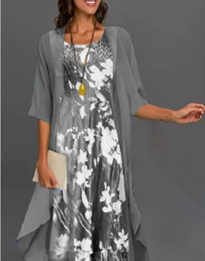 Marie | Damen Zweiteiliges Set mit Blumenmuster 3/4-Ärmel