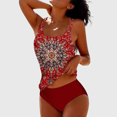 Martina | Damen bedrucktes Tankini-Bademode-Set