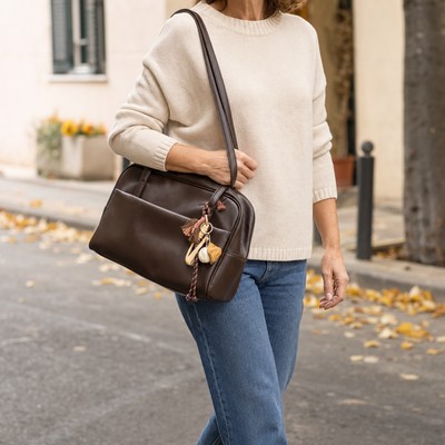 Woman carrying the Fernhurst Boston Bag