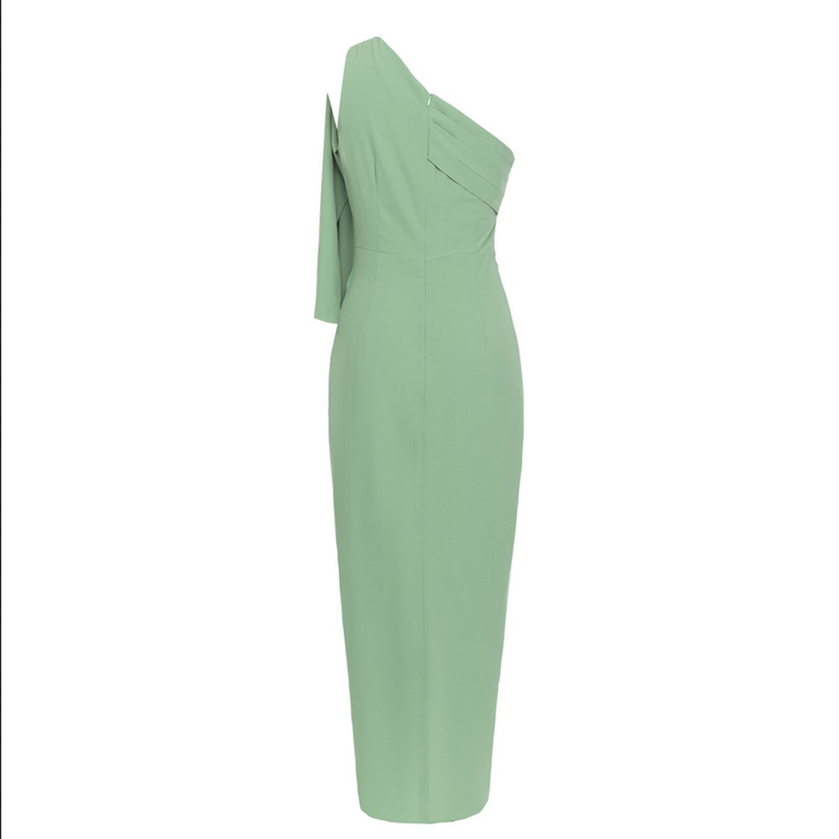 Nora | Figurbetontes One-Shoulder Midikleid mit Drapierung und Schlitz