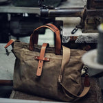 Moritz | Gewachste Canvas Tote Bag mit Lederdetails wasserfest robust