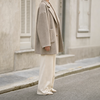 Pemberton wool shirt jacket, side profile view