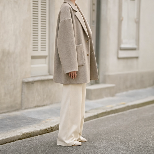 Pemberton wool shirt jacket, side profile view