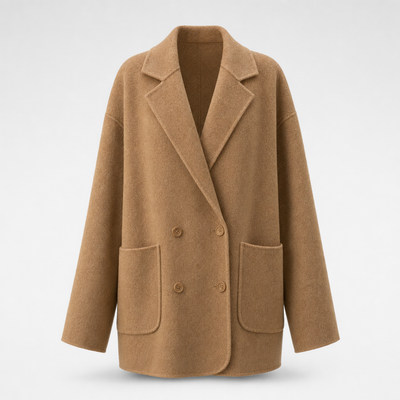 Pemberton wool shirt jacket in camel, product shot