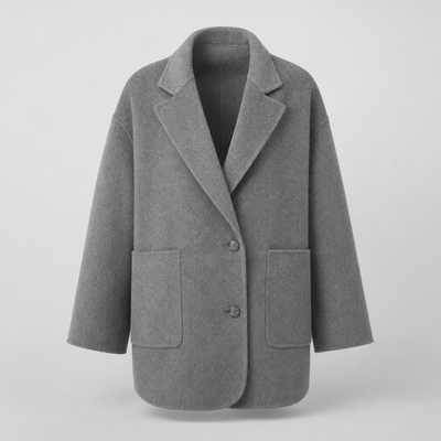 Pemberton wool shirt jacket in grey, product shot