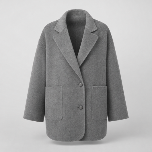 Pemberton wool shirt jacket in grey, product shot