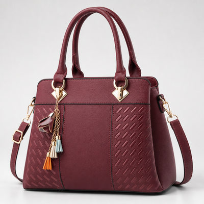 Highworth Top Handle Bag in wine red