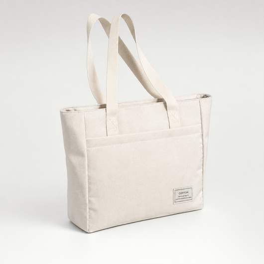 Pentlow Laptop Tote in cream