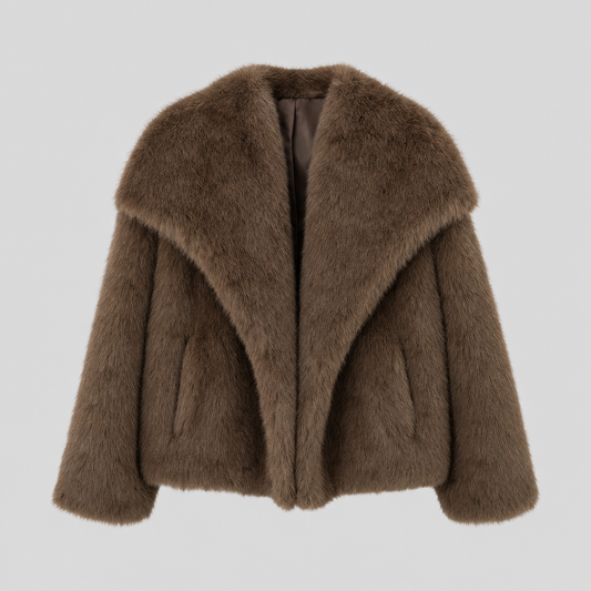 Glenmore Faux Fur Coat in brown