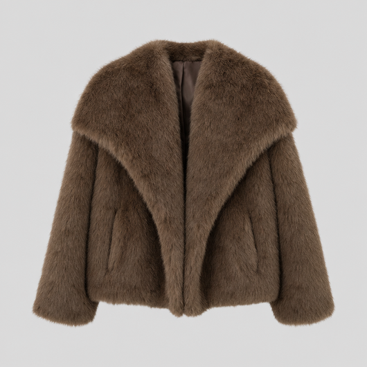 Glenmore Faux Fur Coat in brown