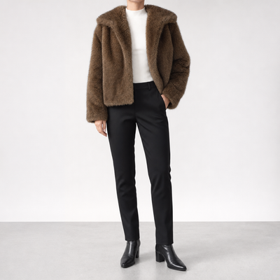 Glenmore Faux Fur Coat worn, front