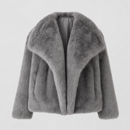 Glenmore Faux Fur Coat in grey