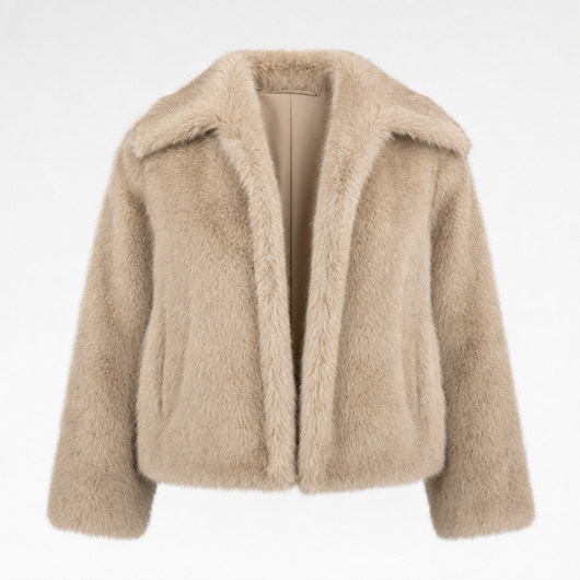 Glenmore Faux Fur Coat in beige
