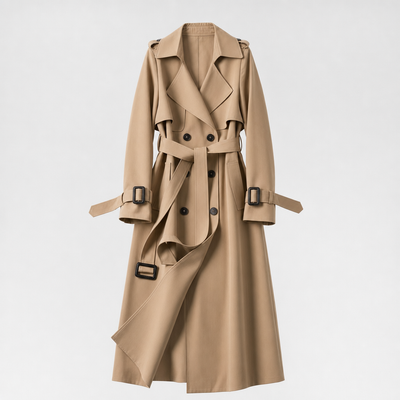 Jesmond Longline Belted Trench in khaki