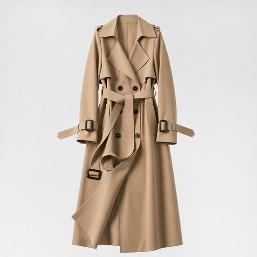 Jesmond Longline Belted Trench in khaki