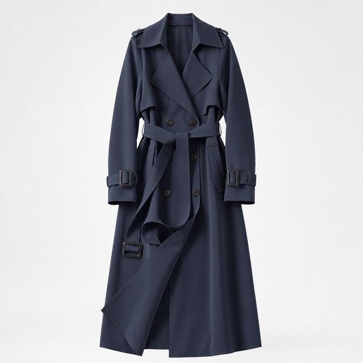 Jesmond Longline Belted Trench in navy
