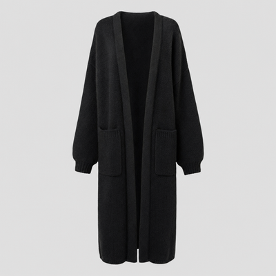 Kelmscott Long Knit Cardigan Coat in black