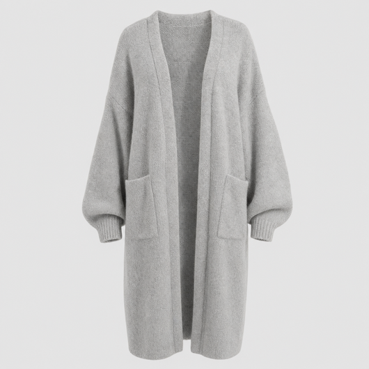 Kelmscott Long Knit Cardigan Coat in grey