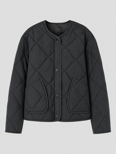 Marbury Collarless Quilted Jacket in black