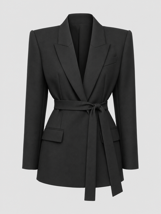 Rothwell Belted Oversized Blazer in black