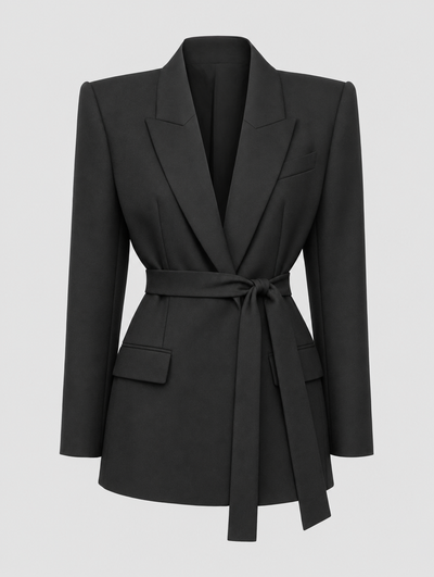 Rothwell Belted Oversized Blazer in black