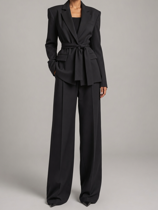 Rothwell Belted Oversized Blazer worn, front