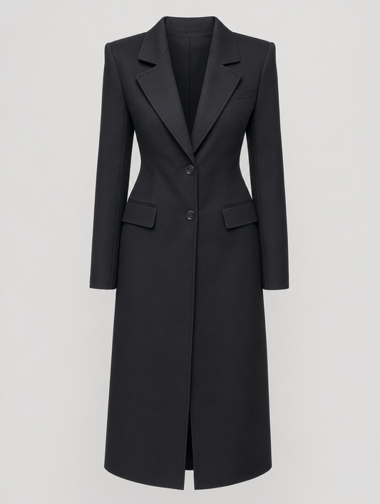 Standon Longline Blazer Coat in black