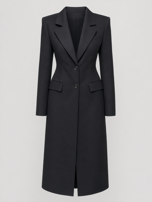 Standon Longline Blazer Coat in black