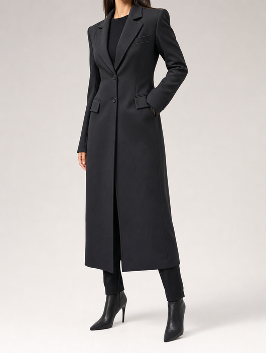 Standon Longline Blazer Coat worn, side