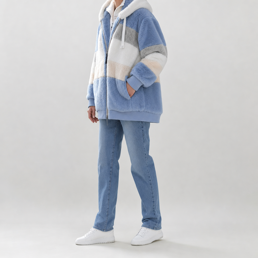 Tarnbrook Plush Hooded Jacket worn, side