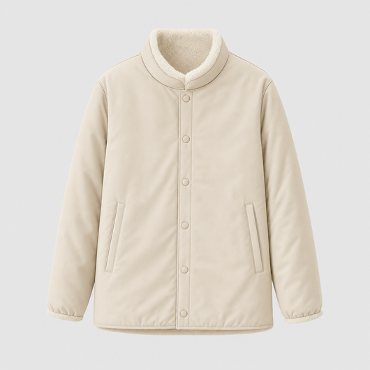 Ulcombe Reversible Fleece Coat in beige
