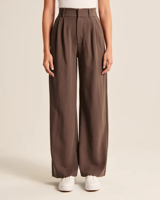 Barbara | Damen Weitbeinige Hose mit Hoher Taille