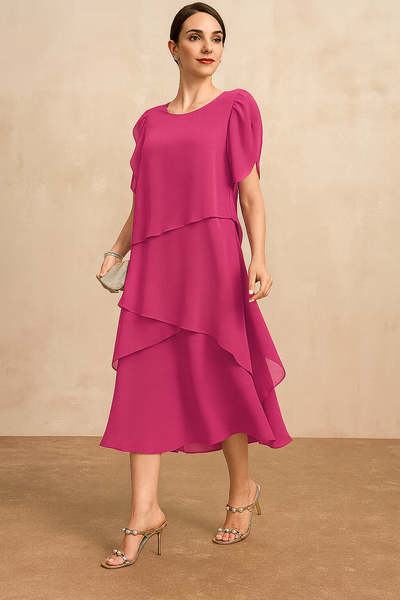 Emilia | Damen Weiches Klassisches Chiffon Kleid