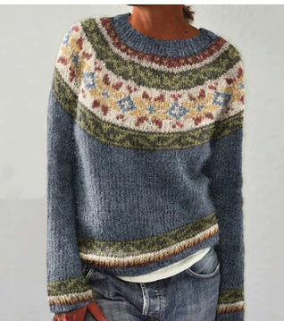 Dorothea | Damen Strickpullover mit Rundhalsausschnitt für den Alltag
