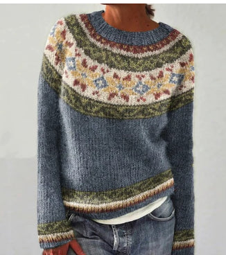 Dorothea | Damen Strickpullover mit Rundhalsausschnitt für den Alltag