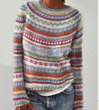 Dorothea | Damen Strickpullover mit Rundhalsausschnitt für den Alltag