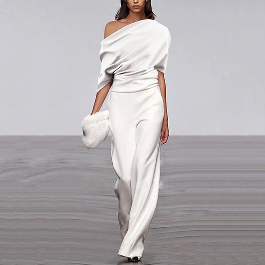 Emma | Damen Schicker One-Shoulder Frühlings-Jumpsuit