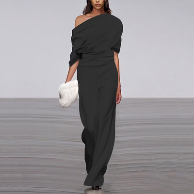 Emma | Damen Schicker One-Shoulder Frühlings-Jumpsuit