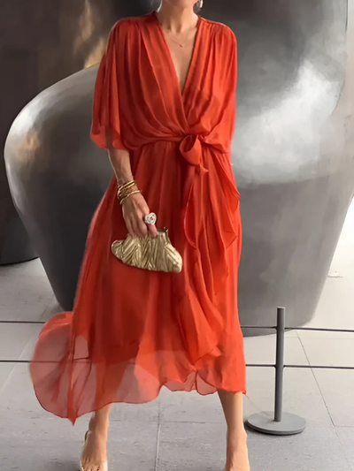 Sylvia | Wickel-Midikleid – Lässiges Kleid