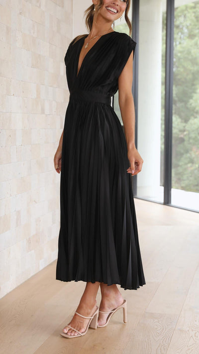 Juliette | Plissiertes Midikleid mit Bindeband – Lässiges Sommerkleid