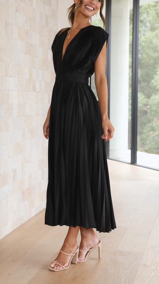 Juliette | Plissiertes Midikleid mit Bindeband – Lässiges Sommerkleid