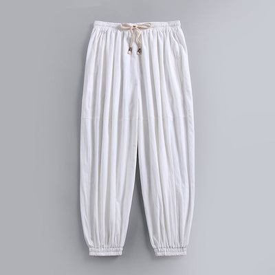 Riviera Weite Leinenhose im Palazzo-Stil