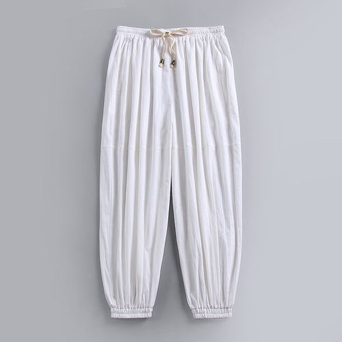 Riviera Weite Leinenhose im Palazzo-Stil