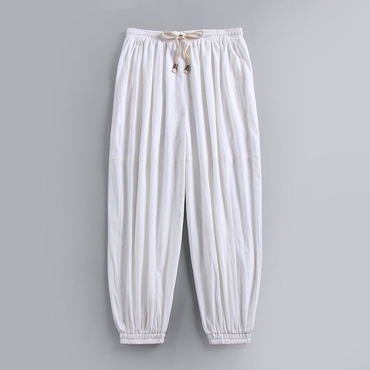 Riviera Weite Leinenhose im Palazzo-Stil
