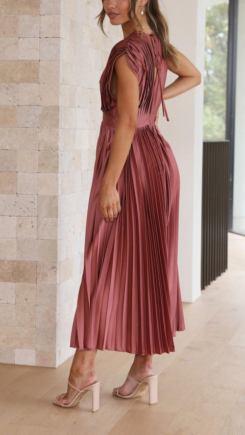 Juliette | Plissiertes Midikleid mit Bindeband – Lässiges Sommerkleid