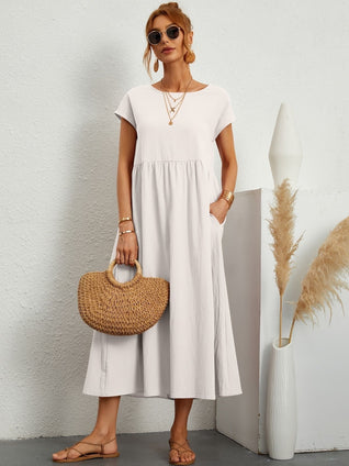Camille | Maxikleid mit Smok-Details – Lässiges Sommerkleid